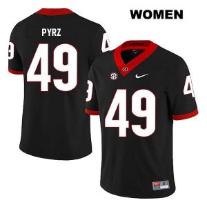 Women's Georgia Bulldogs NCAA #49 Koby Pyrz Nike Stitched Black Legend Authentic College Football Jersey RHO5854TU